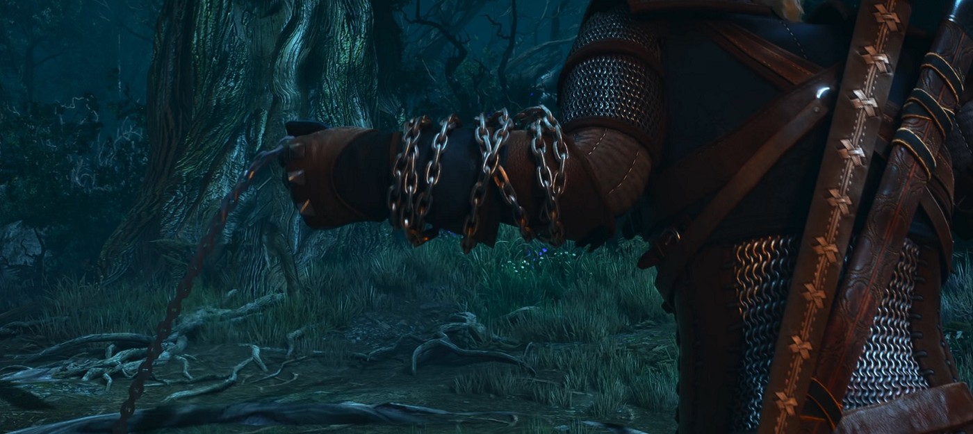 The upcoming expansion for The Witcher 3 will feature Geralt's canonical weapon from the books for the first time – a silver chain