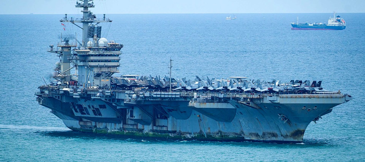 Rusty after 286 days at sea, the American aircraft carrier USS Abraham Lincoln reminded Fallout 3 players of Rivet City