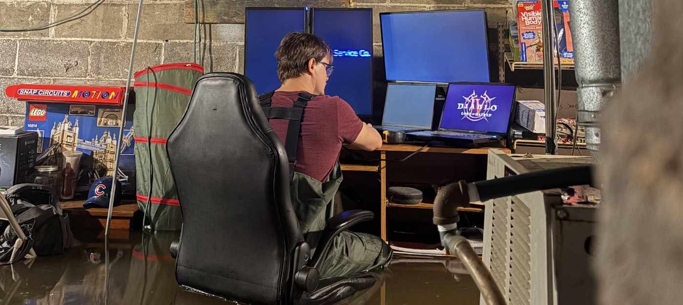 PC gamer showed a flooded basement with a gaming station and got a list of protective measures