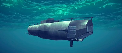 Some crazy Besiege engineer built a realistic diesel-electric submarine in the medieval sandbox