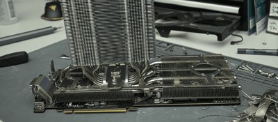 Enthusiast attached a dual-tower CPU cooler to a GTX 1080 Ti and dropped the temperature by 32 degrees