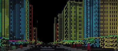Solo developer built a 3D ASCII-style city in JavaScript in a single HTML file