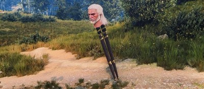 Console gamers got mods for The Witcher 3 and a ton of bugs: one player was left with only Geralt's head and two swords
