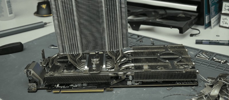 Enthusiast attached a dual-tower CPU cooler to a GTX 1080 Ti and dropped the temperature by 32 degrees