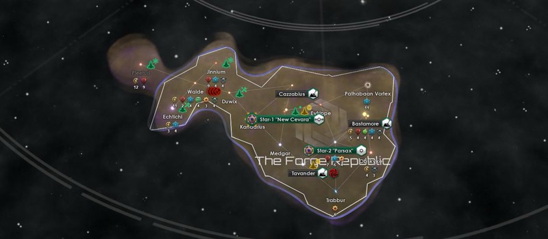 A Stellaris player found themselves locked in a small region with no access to the galaxy, but with one wormhole