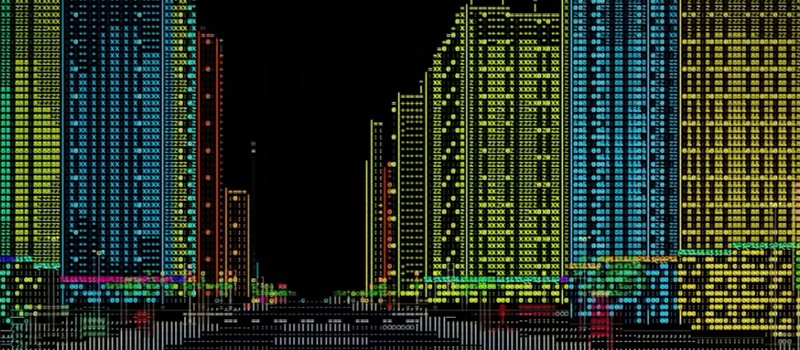 Solo developer built a 3D ASCII-style city in JavaScript in a single HTML file