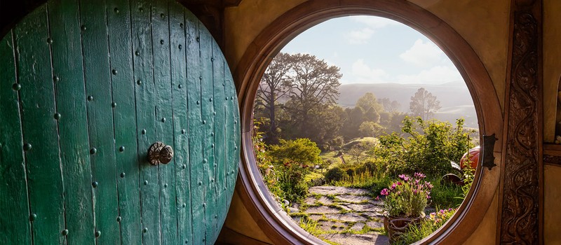 Enthusiast created a stunning bookshelf door for his wife styled like a hobbit home from The Lord of the Rings